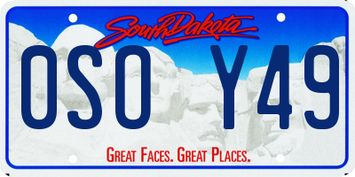 SD license plate 0SOY49