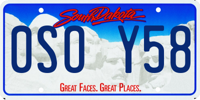 SD license plate 0SOY58