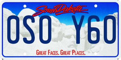 SD license plate 0SOY60