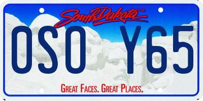 SD license plate 0SOY65