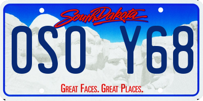 SD license plate 0SOY68