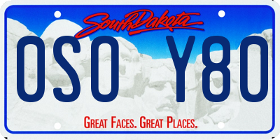 SD license plate 0SOY80