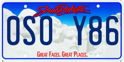 SD license plate 0SOY86