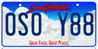 SD license plate 0SOY88