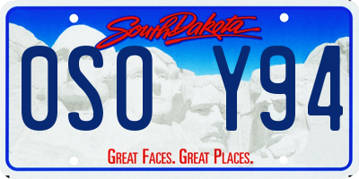 SD license plate 0SOY94