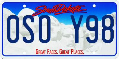 SD license plate 0SOY98
