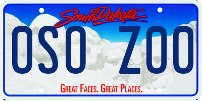 SD license plate 0SOZ00