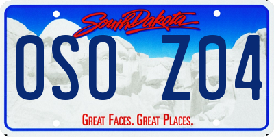 SD license plate 0SOZ04