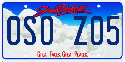 SD license plate 0SOZ05