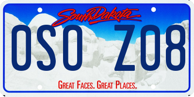 SD license plate 0SOZ08