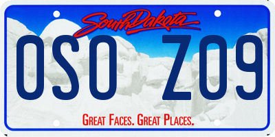 SD license plate 0SOZ09