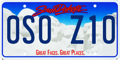 SD license plate 0SOZ10