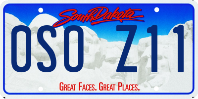 SD license plate 0SOZ11