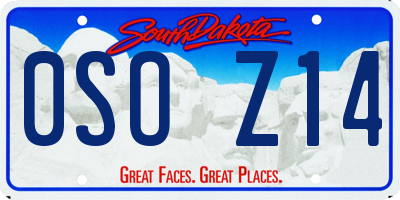 SD license plate 0SOZ14