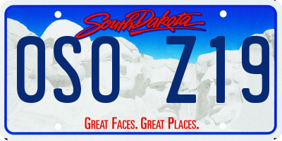 SD license plate 0SOZ19