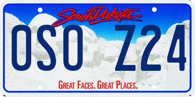 SD license plate 0SOZ24