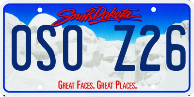 SD license plate 0SOZ26
