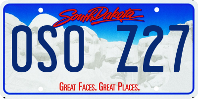 SD license plate 0SOZ27