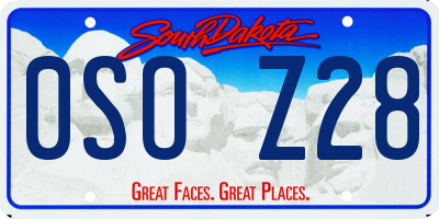 SD license plate 0SOZ28