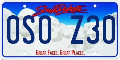 SD license plate 0SOZ30
