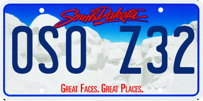 SD license plate 0SOZ32