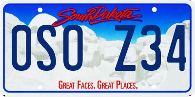 SD license plate 0SOZ34
