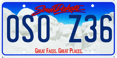 SD license plate 0SOZ36