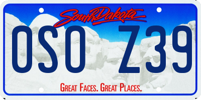 SD license plate 0SOZ39