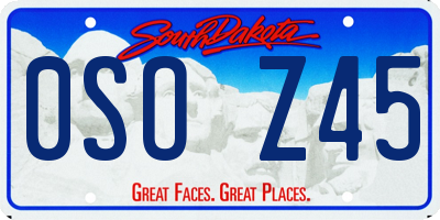 SD license plate 0SOZ45