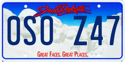 SD license plate 0SOZ47