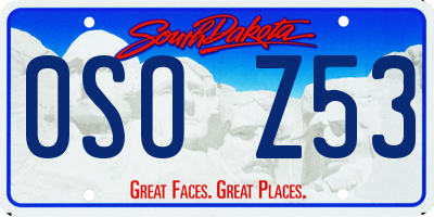 SD license plate 0SOZ53