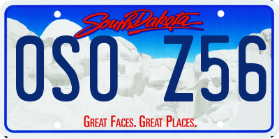 SD license plate 0SOZ56