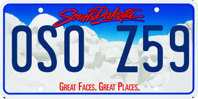 SD license plate 0SOZ59