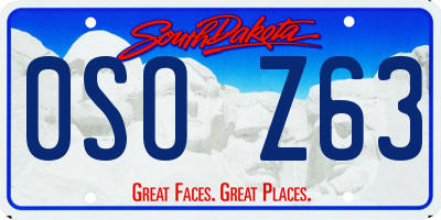 SD license plate 0SOZ63