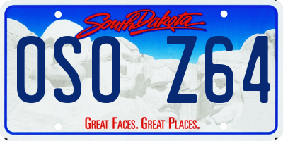 SD license plate 0SOZ64