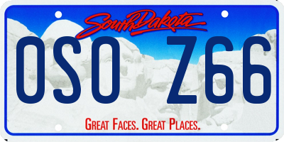 SD license plate 0SOZ66