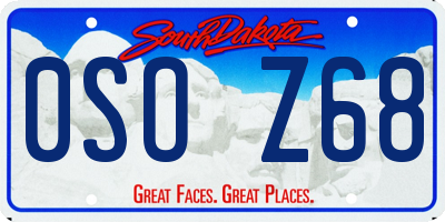 SD license plate 0SOZ68