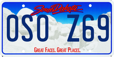SD license plate 0SOZ69