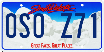 SD license plate 0SOZ71
