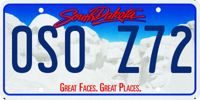 SD license plate 0SOZ72