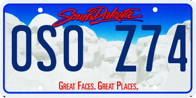 SD license plate 0SOZ74