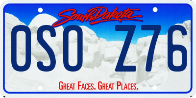 SD license plate 0SOZ76