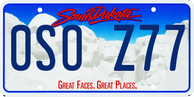 SD license plate 0SOZ77