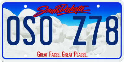 SD license plate 0SOZ78