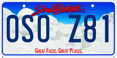 SD license plate 0SOZ81