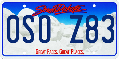 SD license plate 0SOZ83
