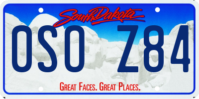 SD license plate 0SOZ84