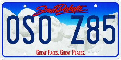 SD license plate 0SOZ85