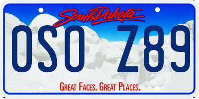 SD license plate 0SOZ89
