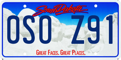SD license plate 0SOZ91